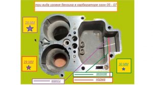 Карбюратор ОЗОН, уровень бензина, эконом и нормальный.
