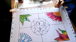 Роспись декоративного панно "Луна". |"Холодный" батик.