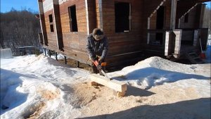 Пробую пилить вдоль электропилой.