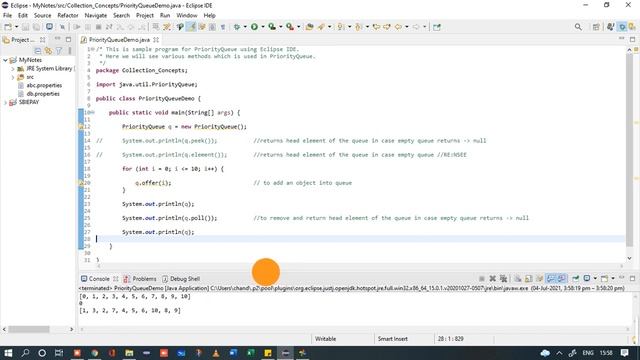 PriorityQueue Example| Java Collection Concept | Core JAVA Basic Concepts