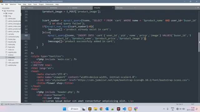Complete responive flower shop website with admin dashboard using html css js php & mysql part 2 смотреть онлайн