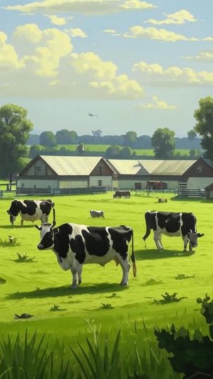 Коровы на ферме.#Ферма с коровами.#Коровы