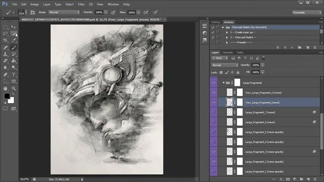 Charcoal Sketch Photoshop Action Tutorial