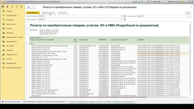 Отчет по приобретенным товарам, услугам РБП, ОС и НМА. Сервис: Удобные отчеты и обработки в 1С.