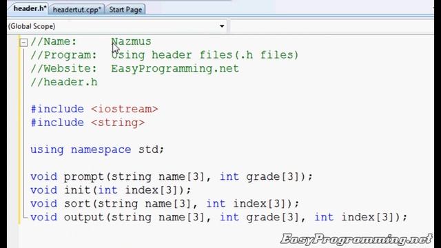 Easy Programming - Beginner C++ Tutorial - Using Header Files (.h Files) (26)