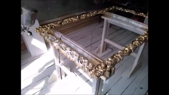 Рамка под зеркало, ручная резьба. Golden mirror. wooden frame . смотреть онлайн