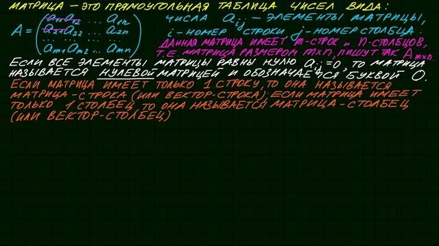 Матрица: определение и основные понятия