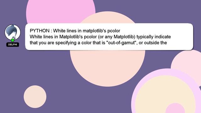 PYTHON : White lines in matplotlib's pcolor смотреть онлайн