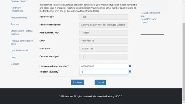 How to redeem license activation keys for Lenovo XClarity Administrator