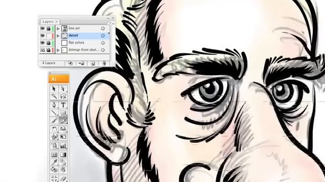 Cartoon Man Portrait Vector Art Tutorial - Adobe Illustrator
