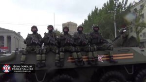 Моторола и Гиви на Параде Победы 9 Мая в Донецке. 