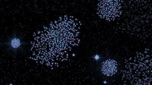 Фейерверк из трехцветных российских шариков. Салют. Залпы в ночном небе. Футаж в формате 4К.