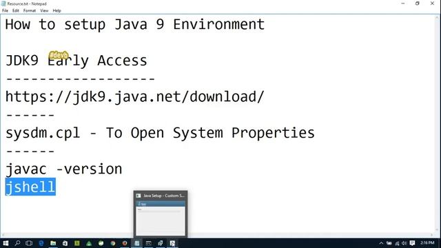 How to setup Java 9 Environment in Windows