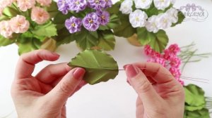 ❀ Фиалка из лент. Интерьерные цветы на 8 Марта. Ribbon Flowers