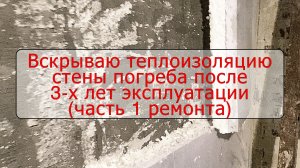 Вскрываю теплоизоляцию стены погреба после 3-х лет эксплуатации(ч.1)