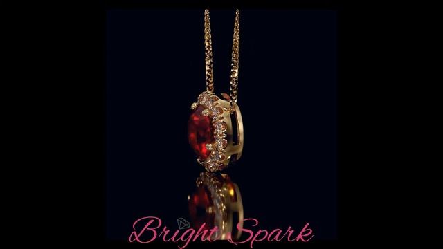 Золотая подвеска-бегунок c рубином в ореоле Amalia 1,4 карата от Bright Spark смотреть онлайн