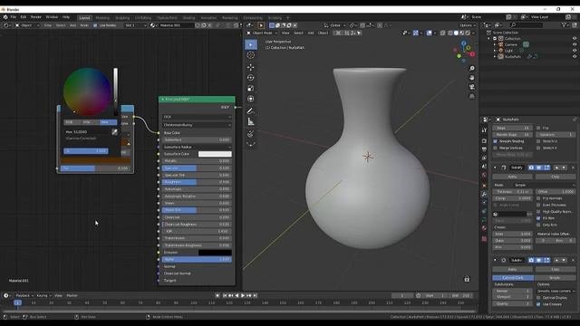 30. Blender Texture. Глиняный горшок с процедуральной текстурой