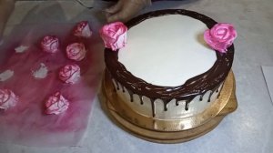 Торт ФАНТАЗИЯ/ РОЗЫ из БЗК / ШоКоЛаДнЫе ПоДтЁкИ / cake flight of fancy/ cream roses