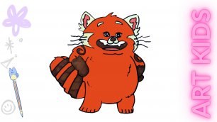 Как нарисовать красную панду Мэй Ли из мультфильма "Я краснею"