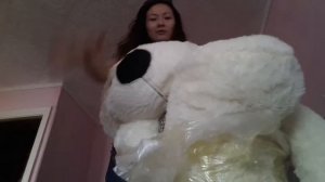 Первая посылка. ОГРОМНЫЙ плюшевый медведь 2 МЕТРА!!!