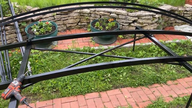 DIY - Делаю мост Тортиллы через пруд. Каркас собран. Никакой сварки!!! Часть 3