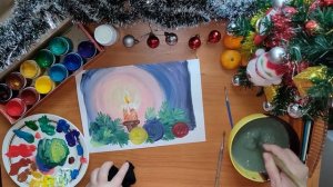 Рисуем с нуля. Новогодний натюрморт для начинающих. Гуашь