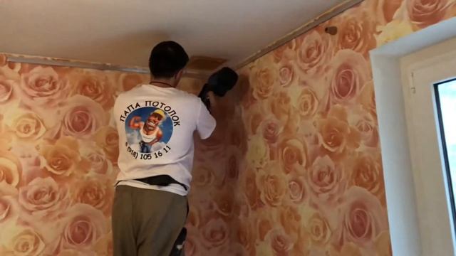 Монтаж натяжного потолка при помощи газового монтажного пистолета toua смотреть онлайн