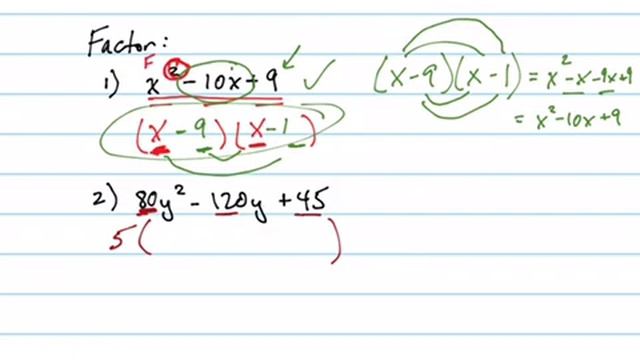 Factor x2-10x9 ... more
