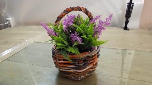 МК. Маленькая корзинка из бумажной лозы. #234