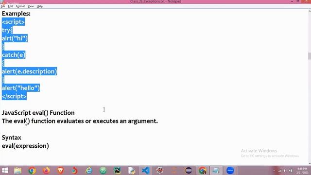 UI 21 Mar 2023 || Java Script Exceptions