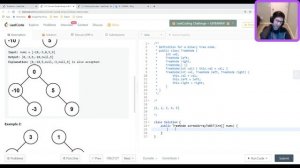 Let's do some Leetcode! Starting with a Sqrt(x) problem, then a binary tree and sorted array proble