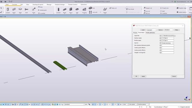Create Profile from DWG in Tekla Structures смотреть онлайн