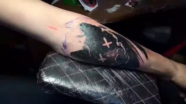 Voron Tattoo - Wolf ( time lapse) смотреть онлайн