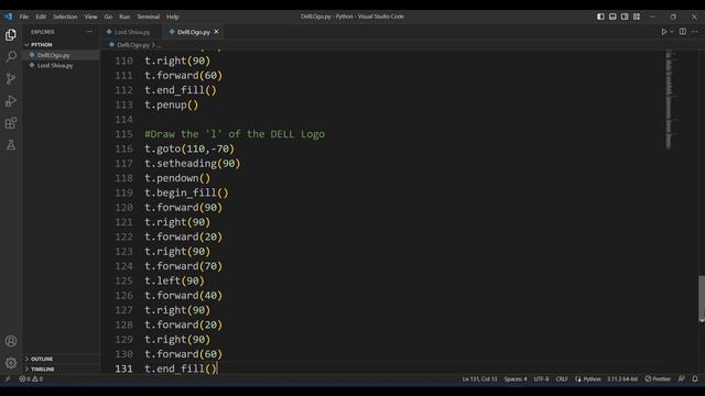 #07 Draw Dell Logo using Python Turtle