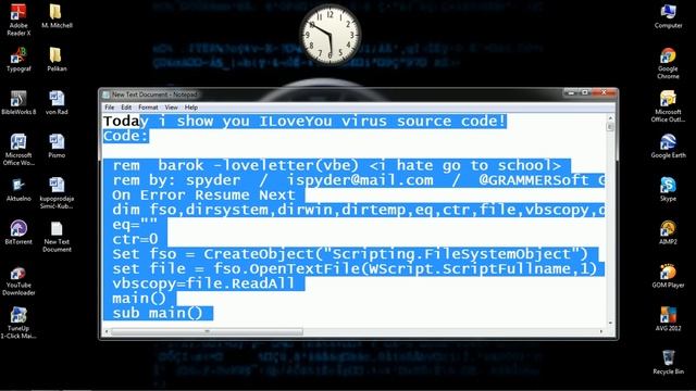 ILoveYou virus source code смотреть онлайн