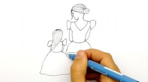 Рисунок на День Матери | Рисуем Маму и Дочку | Рисунки для Мамы.