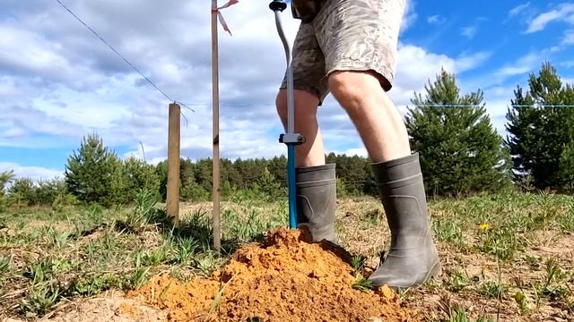 Бурение лунок под забор Ледобуром Тонар ЛР150 смотреть онлайн