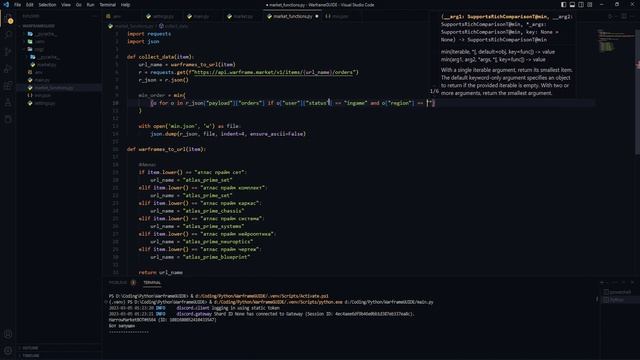 ДЕЛАЕМ WARFRAME БОТА. WarFrame Market. Discord. Discord.py