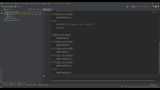 Python program to find greatest and smallest number from given three numbers without using max, min смотреть онлайн