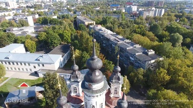 Аэросъемка церкви Космы и Дамиана (Калуга/Kaluga) смотреть онлайн