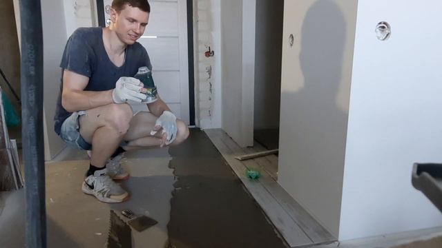 Укладки плитки. Без порогов и плинтусов.