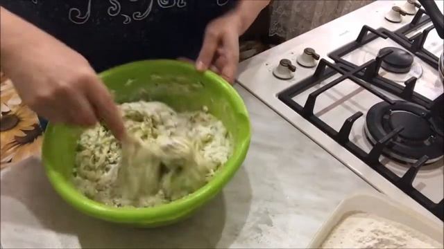 Оладьи из кабачков, с творогом и сыром.