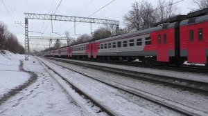 Электропоезд ЭД4М-0435 (ТЧ-31) пригородный поезд №6519 Москва - Аэропорт Домодедово.