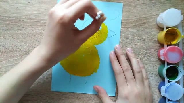 Урок рисования для самых маленьких. Рисунок ватными палочками для детей от 2 лет.