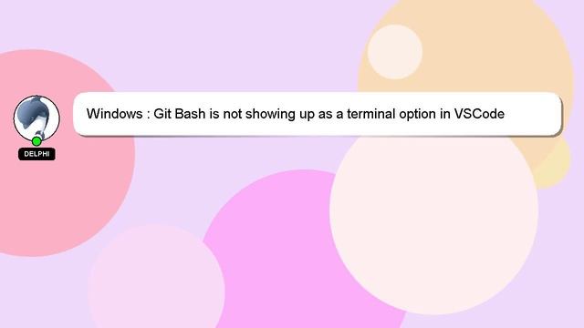 Windows : Git Bash is not showing up as a terminal option in VSCode смотреть онлайн