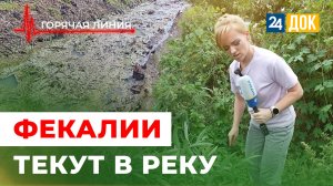 Фекалии текут в реку.  ГОРЯЧАЯ ЛИНИЯ