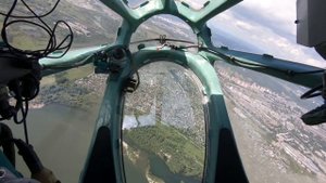 Новосибирск. Заход и посадка из штурманской кабины Ту-134