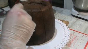 Торт "Бочонок с икрой". Как сделать бочонок без крема и мастики. Торт на день рождения.
