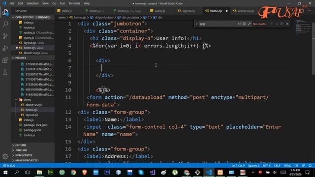 Node Js Server Side Validation's Errors Display 007