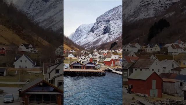 Undredal : small colorful and beautiful village in the middle of the Sognefjord
